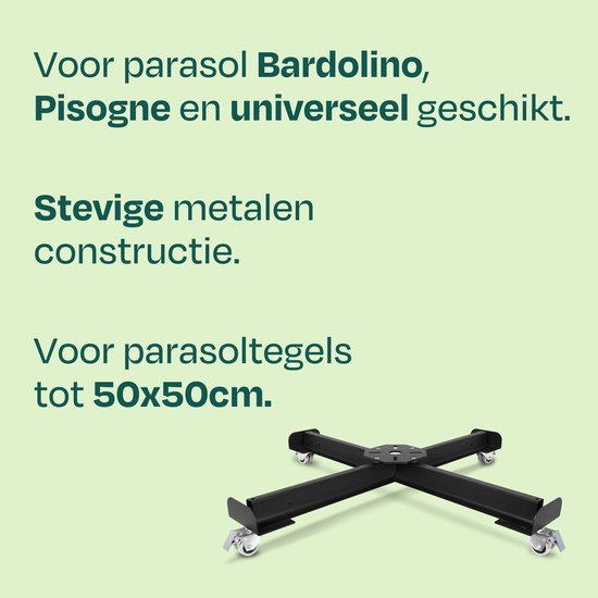 Pied de parasol VONROC sur roulettes - pied en croix mobile - pour les parasols suspendus VONROC Bardolino et Pisogne & Compatible avec tous les modèles