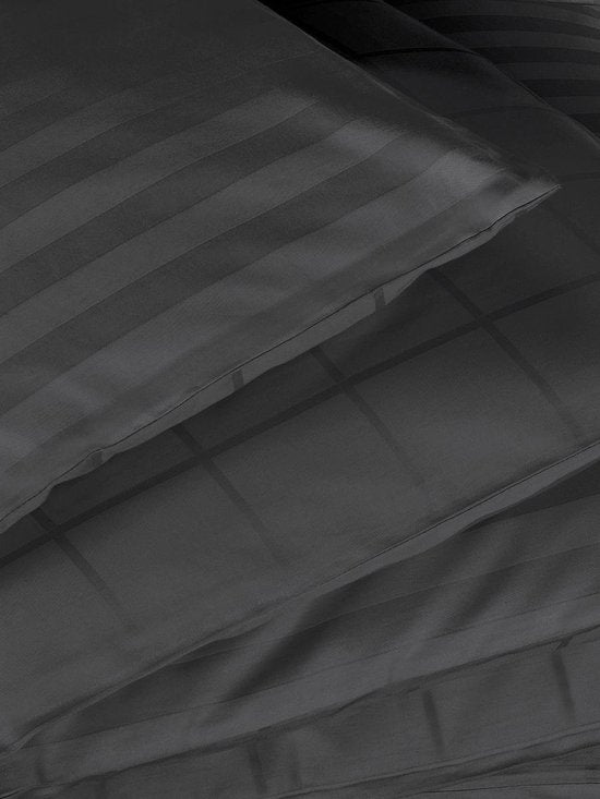 Housse de couette De Witte Lietaer en satin de coton Zygo - Lit jumeaux - 240 x 220 cm - Noir