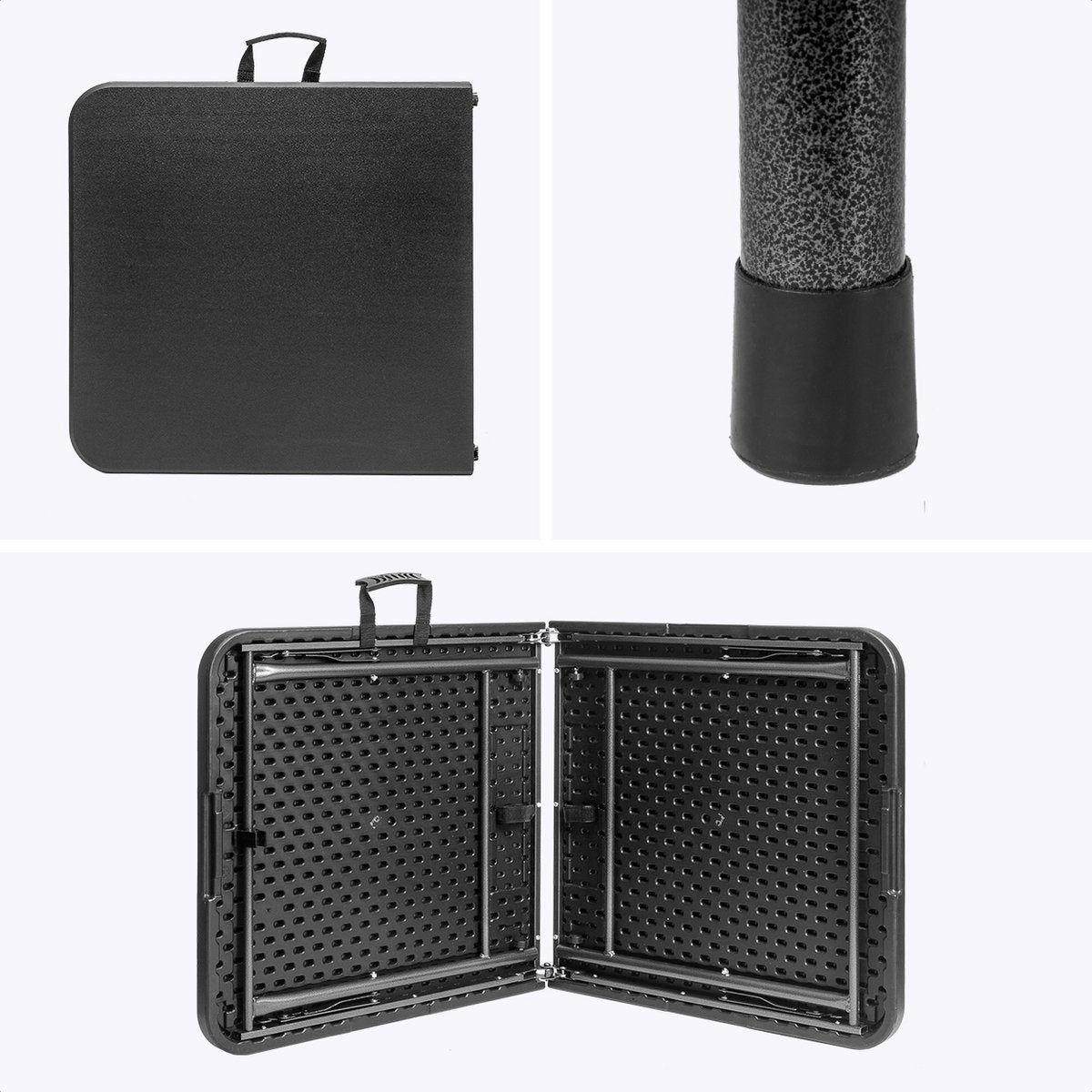 Table pliante - LifeGoods - 60x120cm - Table de camping - Résistante aux intempéries - Table pliante - Noir