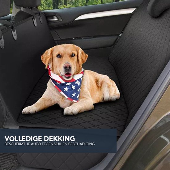 Achaté Tapis pour chien Siège arrière et coffre de voiture - 137 x 147 CM - Housse de protection - Tapis pour chien - Noir