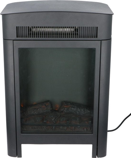 Classic Fire Cheminée d'ambiance électrique Modena - Poêle 1800 et 2000W - Cheminée autoportante - Flammes LED - Noir