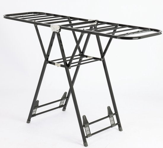 Séchoir à linge Ceruzo en métal – Pliable – Réglable – Noir – Longueur de séchage : 7 m