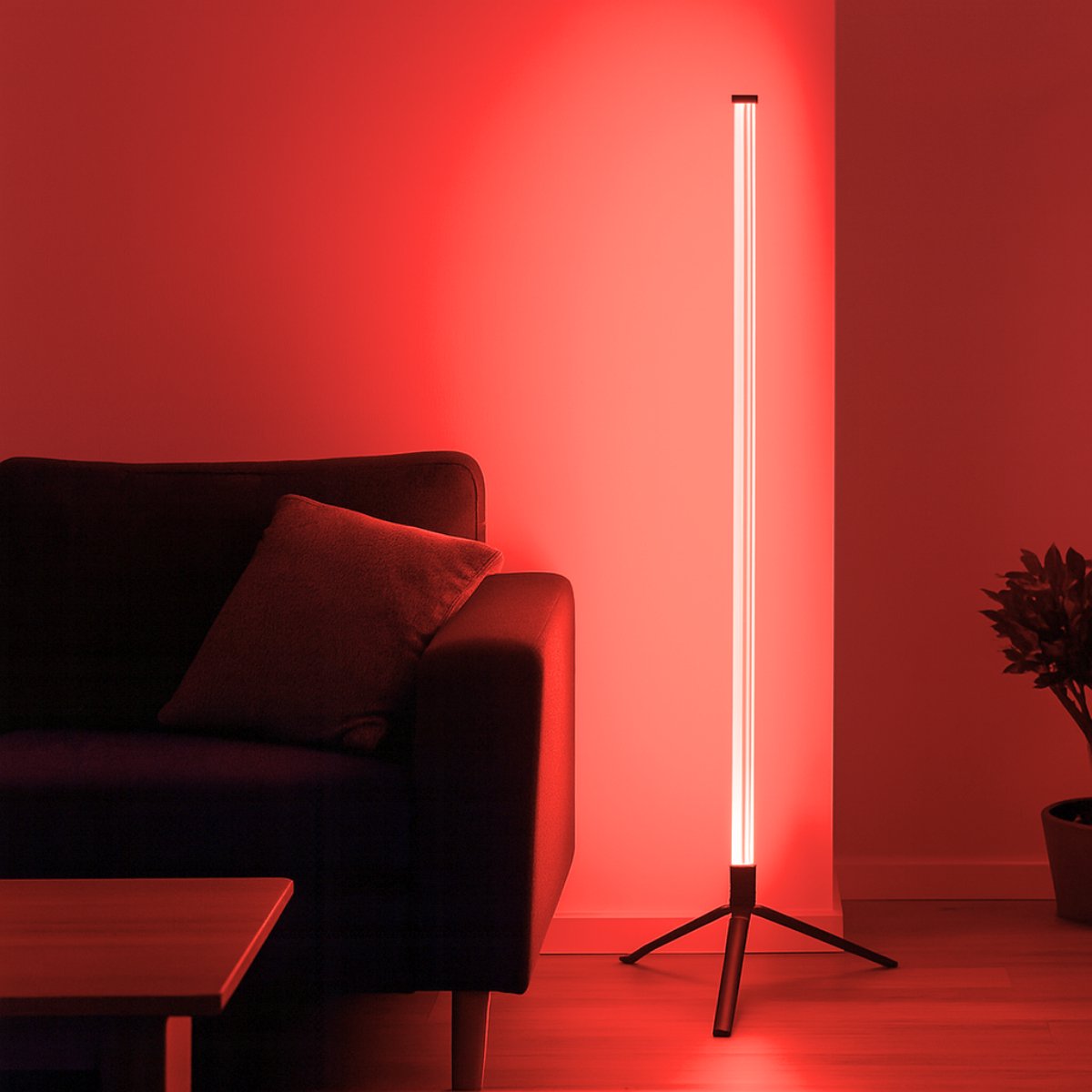 Grundig LED Floor Lamp 120 cm - Lampadaire RVB avec télécommande - alimenté par USB - Lampe d'ambiance pour le salon, la chambre et les jeux - 4 modes d'éclairage, 60 LED