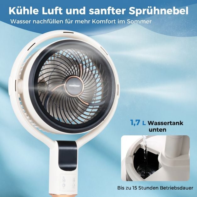 Ventilateur nébuliseur Coast avec télécommande – 65-98 cm – 1,7 L – Blanc