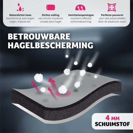 tectake® Couverture de protection pour voiture contre la grêle avec insert en mousse imperméable à l'eau et respirante 571x 203x 120cm SUV / VAN Gris
