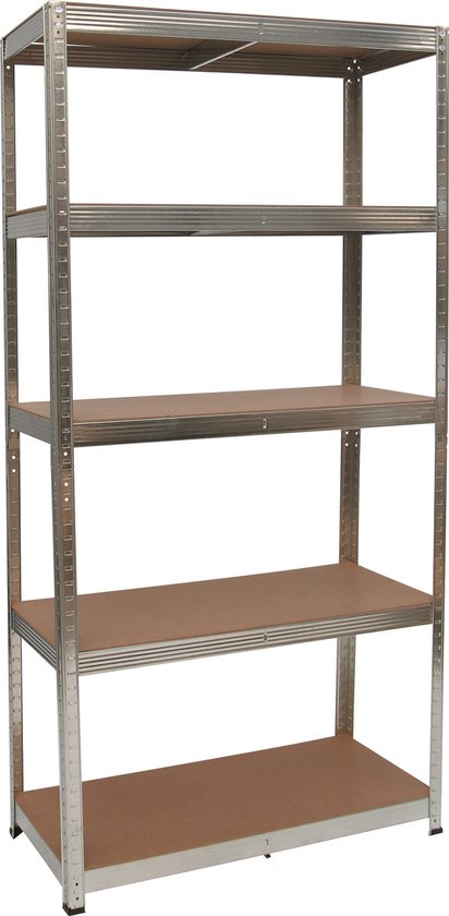 Starcko - Étagère de rangement en métal - 90 cm de large - 40 cm de profondeur - Capacité de charge : 5 x 175 kg - Montage sans vis - Galvanisé
