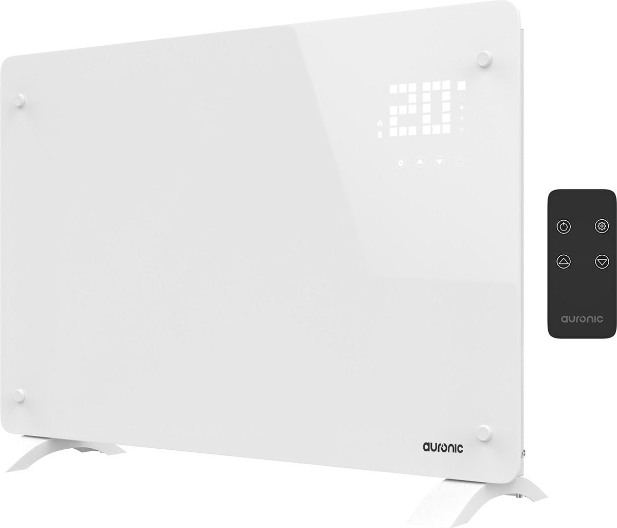 Radiateur éléctrique mobile Auronic - avec thermostat et télécommande - jusqu'à 22 m3 - 2000 W - Blanc