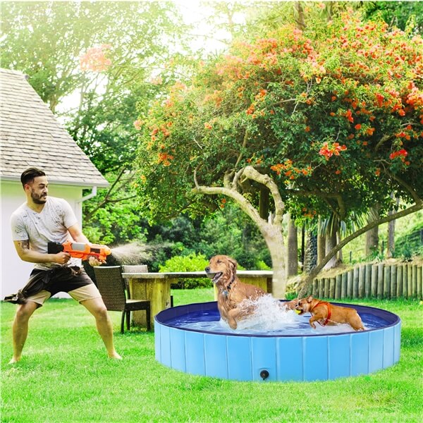 Piscine pliable pour chiens Yaheetech 100/120/140/160 x 30 cm – Baignoire antidérapante pour chiens