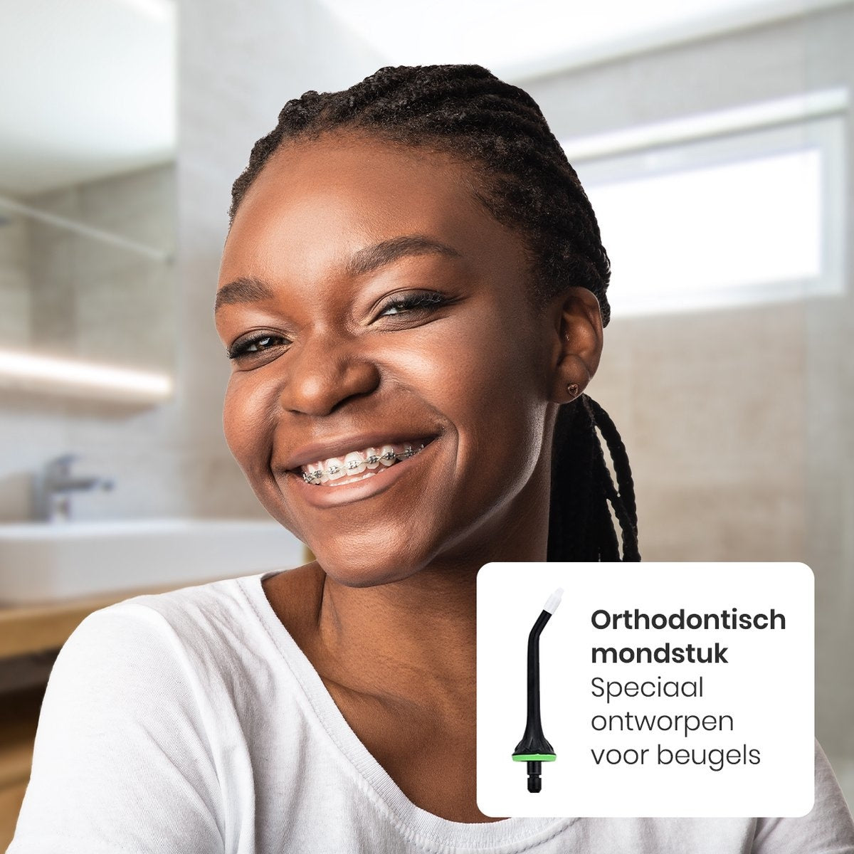 Auronic Water Flosser - électrique - bain de bouche - 3 étapes - 4 buses - 300 ml - noir