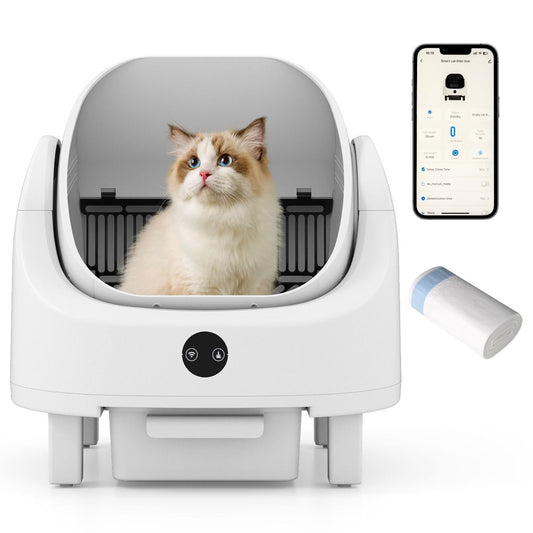 Litière automatique autonettoyante Coast - Commande via application - Capteurs de sécurité - Blanc