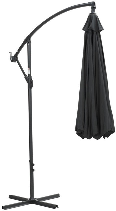 Garden Impressions - Parasol - Athene - Ø 300 cm - Armature gris royal - Gris foncé