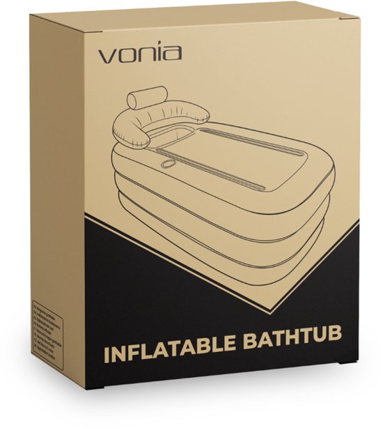 Vonia bain gonflable - bain pliant - baignoire - bain assis - adultes - noir