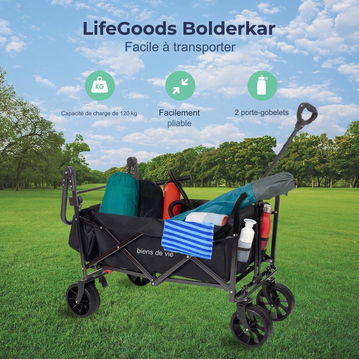 Chariot Pliable LifeGoods - 120x80cm - Noir