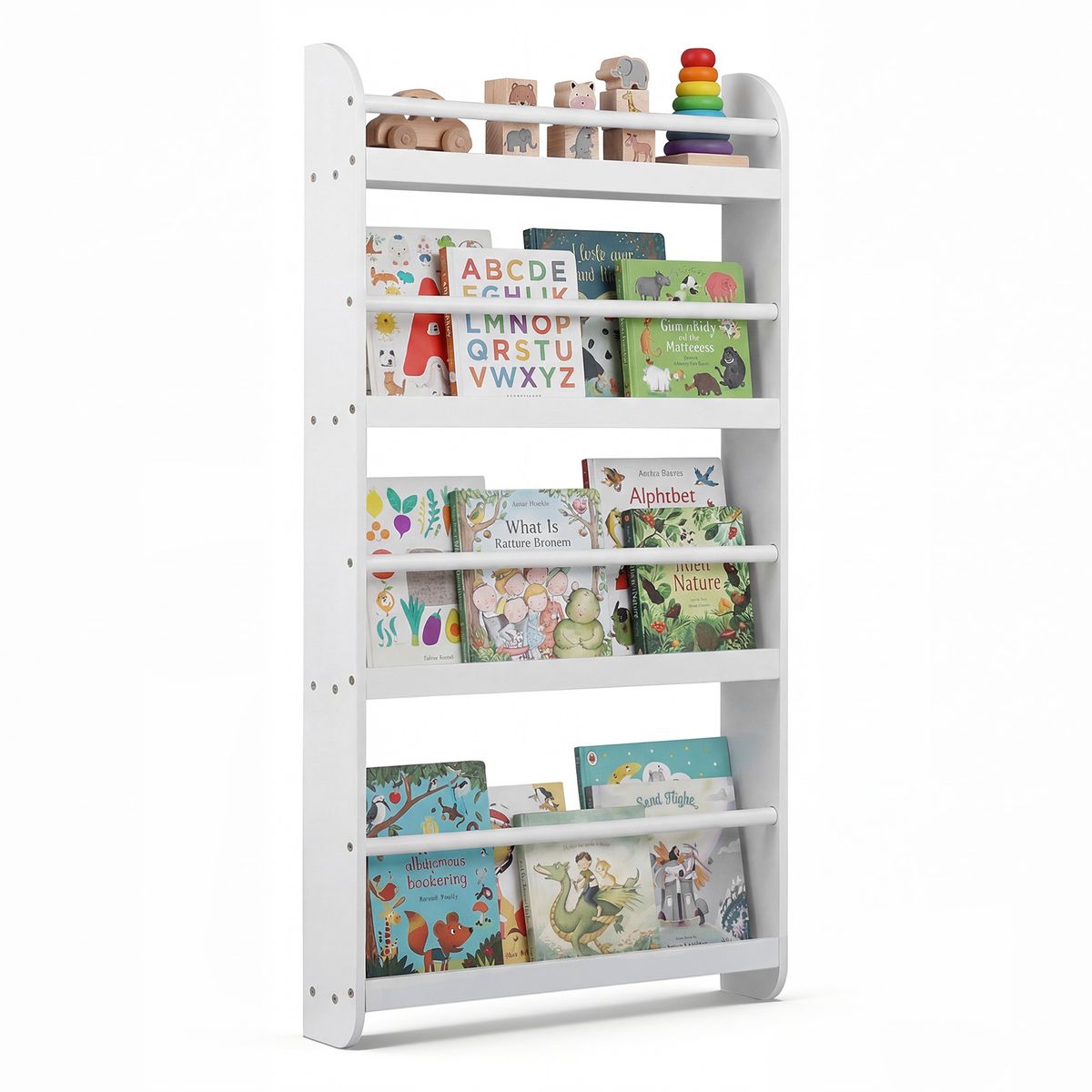 Étagère murale Coast pour livres d'enfants - peu encombrante, avec 4 étagères - blanche