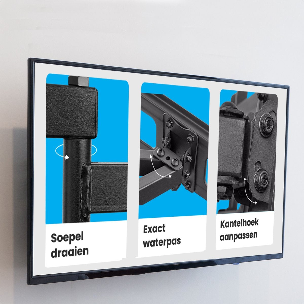 Support TV - Auronic - Rotatif et inclinable - 23 à 60 pouces - jusqu'à 45 KG - Noir
