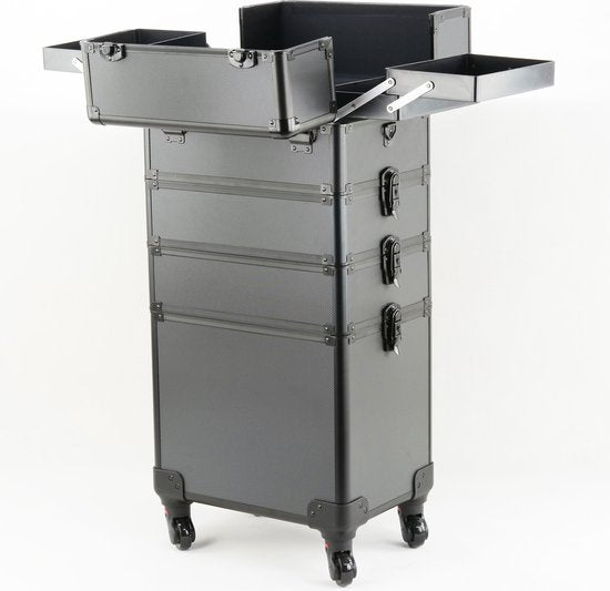 valise de maquillage valise de coiffure valise de beauté 4 en 1 noir