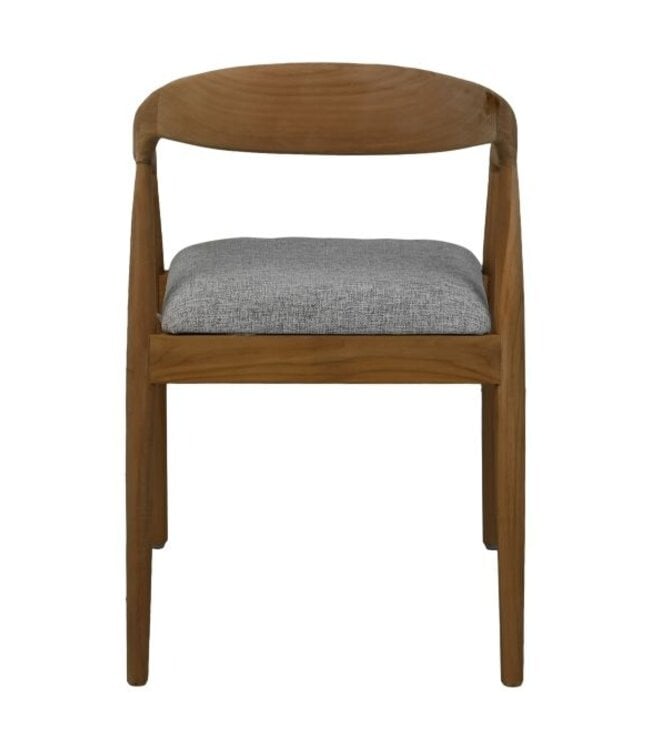collection hsm - chaise de salle à manger modena - teck et gris - 55 × 41 × 78 cm