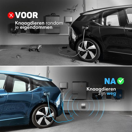 Vulpes Goods® Repellent Marten Repellent PRO V3 - Répulsif contre les nuisibles - Répulsif contre les martres pour l'extérieur - 100% étanche - Sans fil et rechargeable - 2 pièces