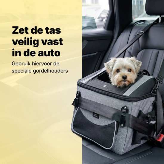 Panier pour chien Jake et Jacky - Panier pour chien à l'avant du vélo - Panier pour chien à vélo - Siège auto pour chien - Petits chiens (max. 8 kg) - 39 x 28 x 34 cm