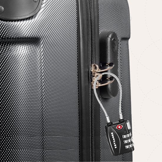 TRVLMORE Serrure de valise - Serrure de voyage TSA - Cadenas à 3 chiffres - 2 pièces - Noir