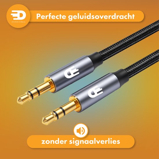 Drivv. Câble AUX 3,5 mm - Câble audio - plaqué or - mâle vers mâle - argent - 2 mètres