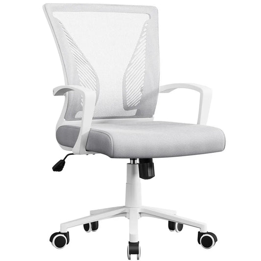 Chaise de bureau ergonomique Yaheetech, réglable, en maille, gris clair