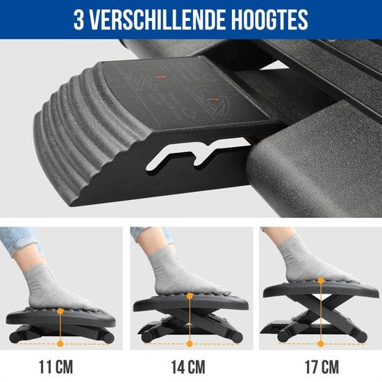 Strex Repose-pieds ergonomique avec rouleaux de massage - réglable - antidérapant - Support pour les pieds Bureau