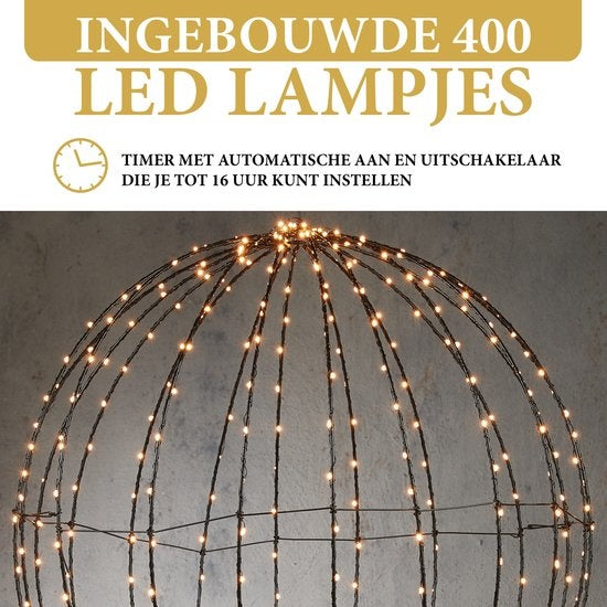 Décoration de Noël LED, Giftsome, Boule lumineuse Ø 60 CM, Lumières de Noël Intérieur et Extérieur