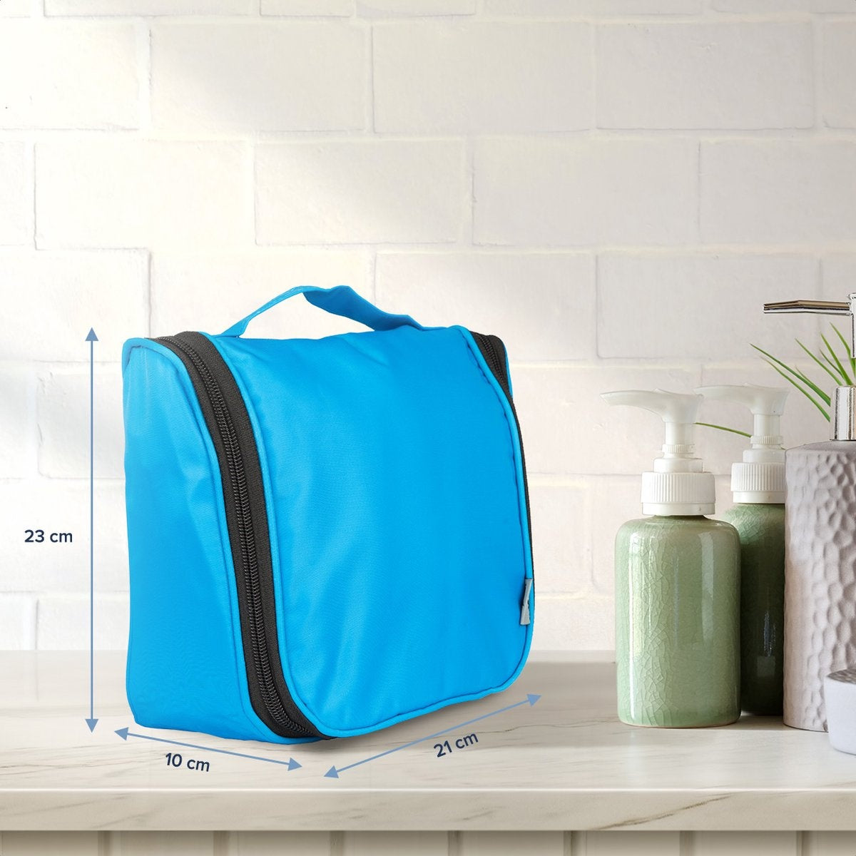 TRVLMORE Trousse de toilette - Suspension avec crochet - Unisexe - Bleu clair
