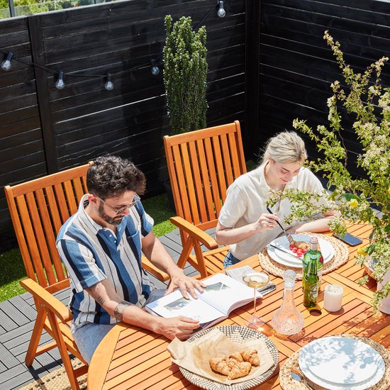 Casaria -Chaises de jardin Vanamo - certifié FSC® - 2 pièces