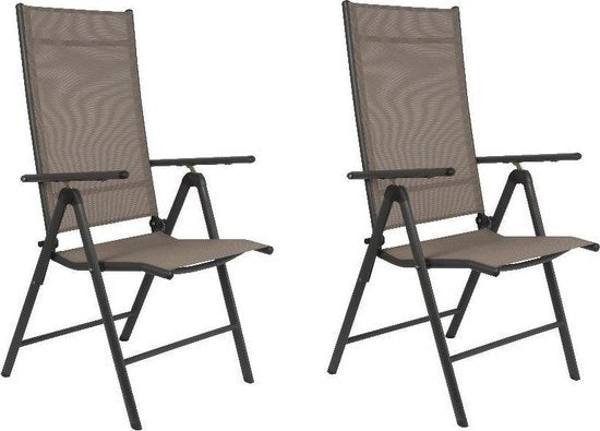 Lifetime Garden Chair Santiago - Lot de 2 - Réglable en 7 positions - Taupe