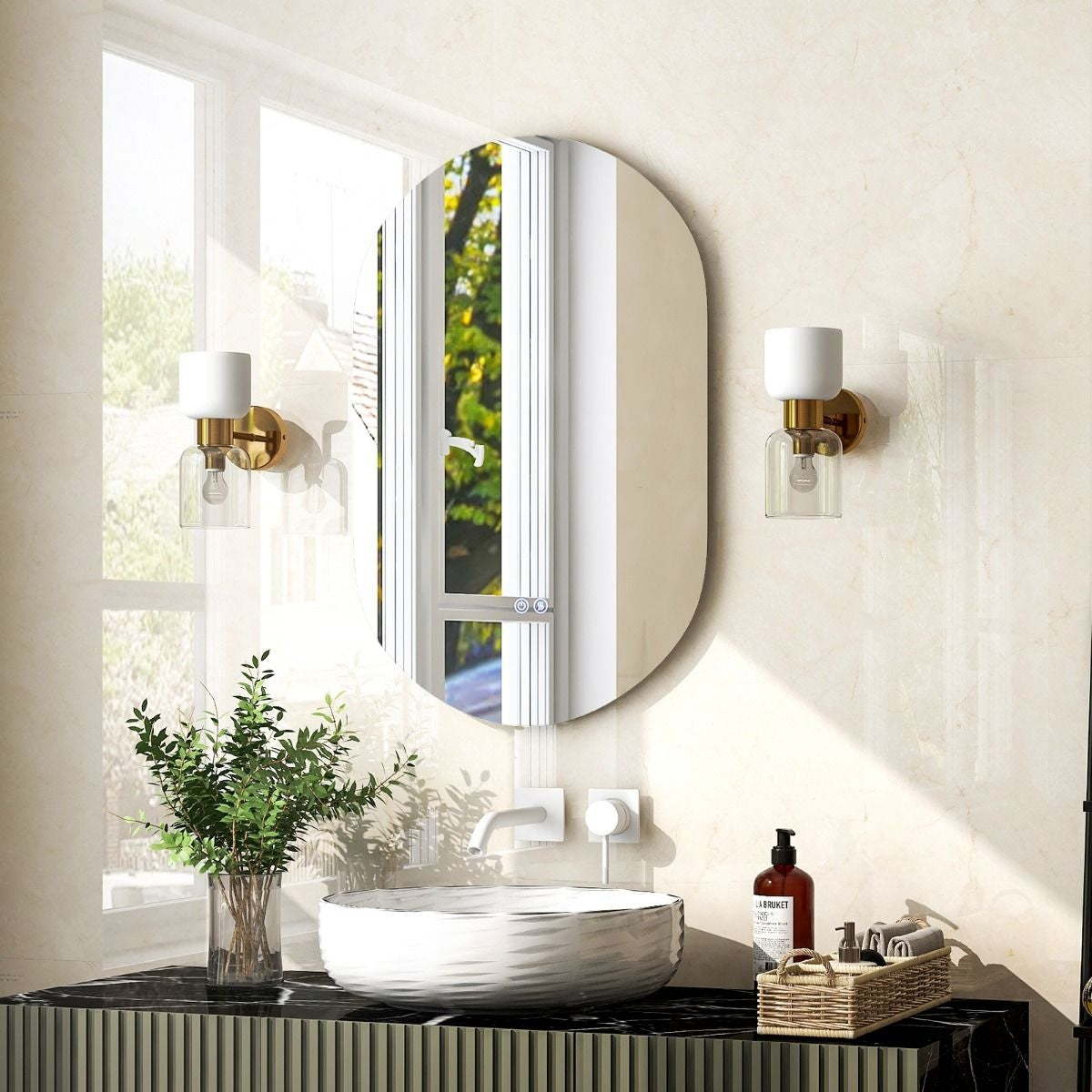 Coast Miroir à Led dimmable pour salle de bain - Miroir mural - 80x50 cm
