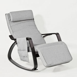 SoBuy FST20-HG Rocking Chair - Confortable - Max. 150 Kg - 80 x 66 x 92 cm - Gris