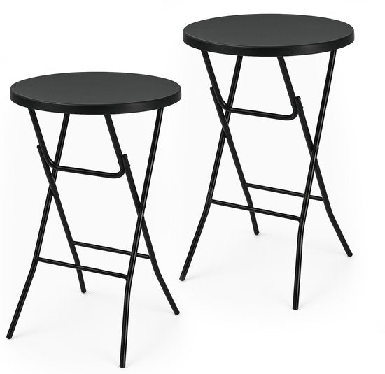 Brixy 2x Sturdy Black Bartables - Table de fête - robuste et résistante aux intempéries - pliable - 80cm x 110cm - Party