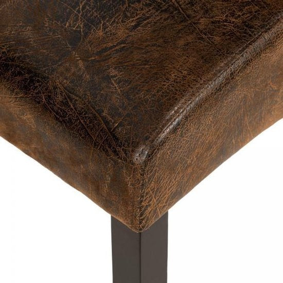 tectake® - Chaises de salle à manger - 2 pièces - aspect cuir de daim marron - 401596