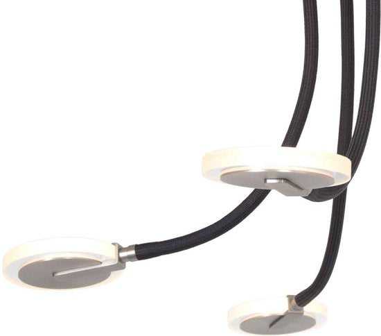 Plafonnier Turound 3375ST – lampe design en acier avec verre, LED, intensité réglable, 91,5 cm, Steinhauer