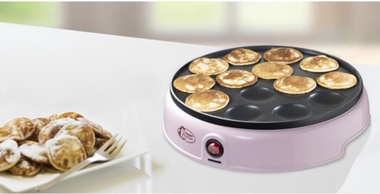 Bestron Poffertjes pan - APFM700SDP - 800W - Poffertjes maker - Electrique - Rose - 5 ans de garantie