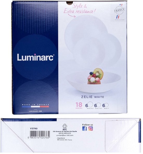 Service de table Luminarc Plumi Verre multicolore 18 pièces
