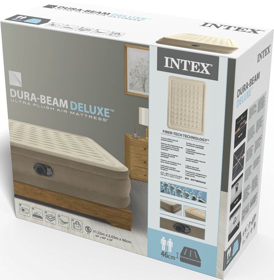Matelas gonflable Intex Queen Ultra Plush avec pompe intégrée - 152 x 203 x 46 cm
