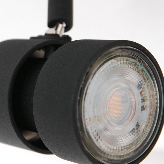 Spot Natasja 7904ZW : spot de plafond noir à 4 lampes en métal avec ampoules GU10 à intensité variable, largeur 90 cm - Steinhauer Design moderne
