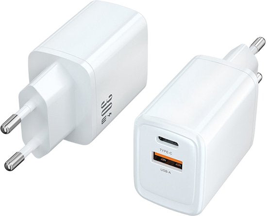 Vlectro - Adaptateur 2-en-1 pour charge super rapide - Blanc - 1 adaptateur