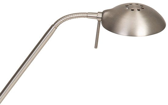 Lampe de table en acier Biron à 1 éclairage 7502ST avec bras pivotant et inclinable, socle de 17 cm, cordon de 185 cm, design classique, Mexlite