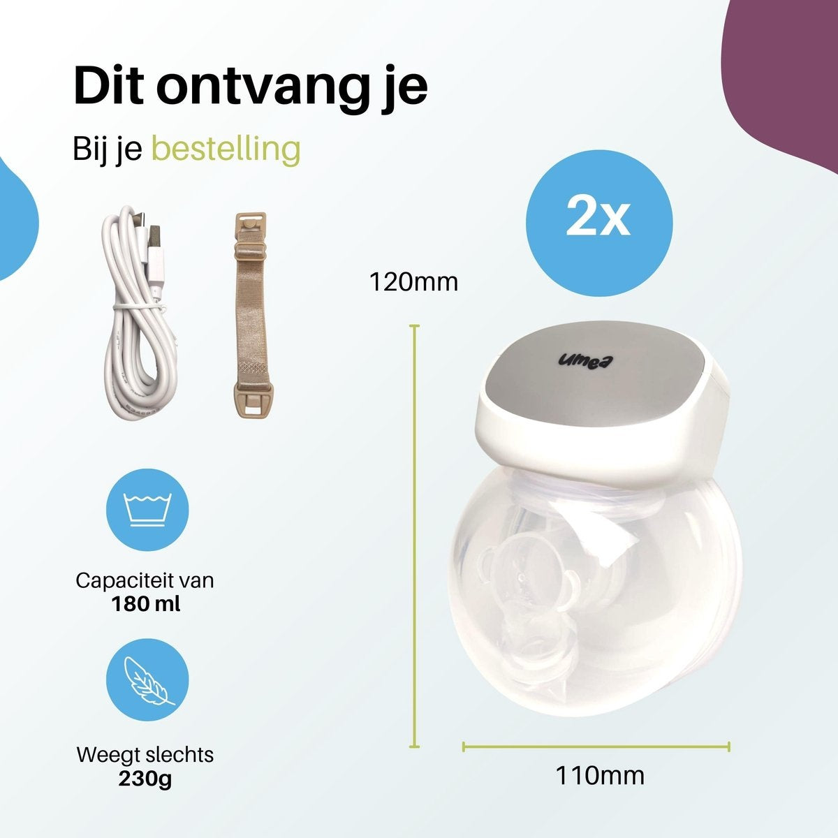 Umea - Tire-lait double - Blanc