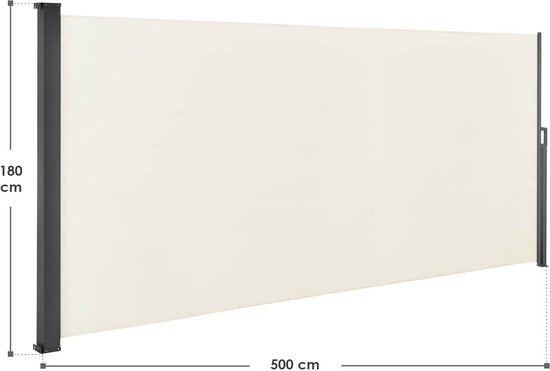 Brise-vent / Parasol Dubaï - 500 x 180 cm - Beige