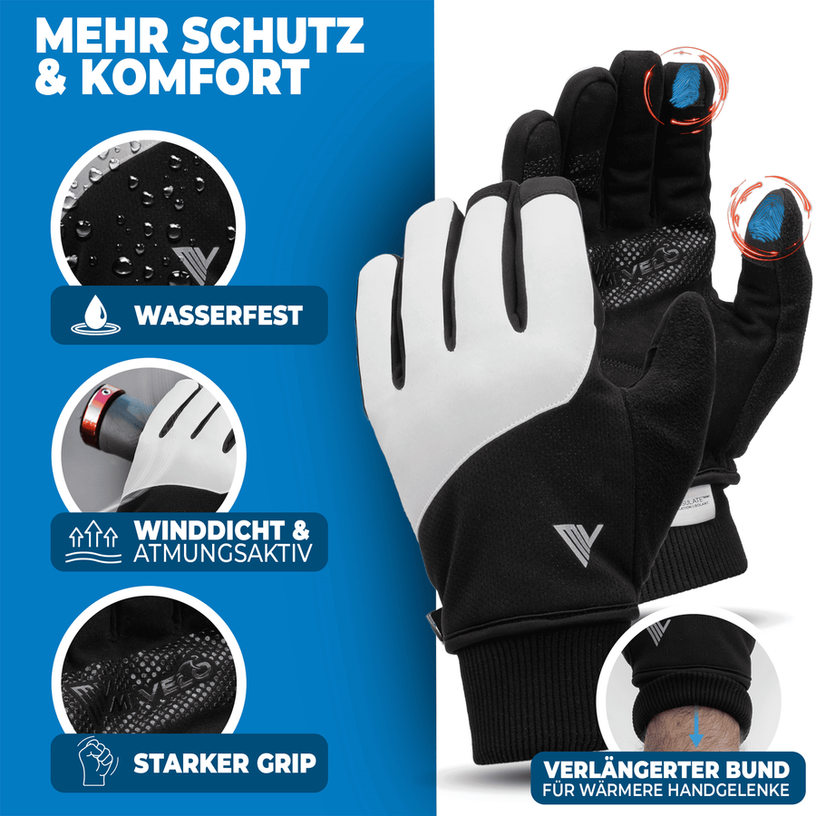 MIVELO THERMO-FIT Gants d'hiver - Polaire thermique & 3M Thinsulate - Unisexe - Taille L