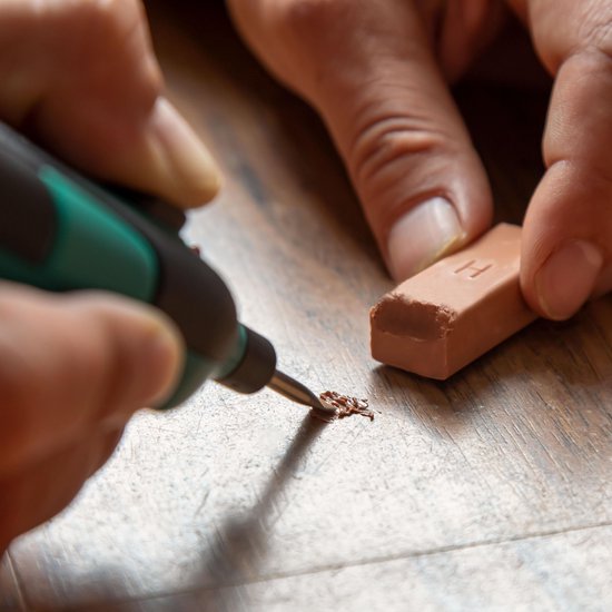 VONROC Kit de réparation pour stratifié et bois - 11 couleurs mixables et piles incluses