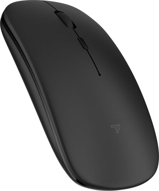 Souris sans fil Trendfield - Souris d'ordinateur rechargeable - Bluetooth - Souris ergonomique avec clic silencieux - Convient à tous les ordinateurs portables - Noir