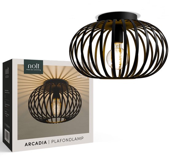 Plafonnier Nolt Noir - Plafonnier E27 Lampe - Industriel - ⌀ 30cm