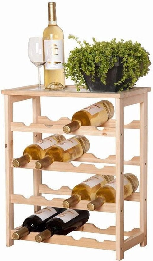 Porte-bouteilles - Hauteur 55 cm - Bois - 16 bouteilles