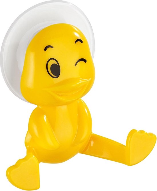 Wenko Crochet à ventouse Duck 9,5 x 9,5 x 4 cm, ABS jaune